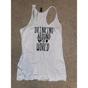 Heather gray sz L drinking around the world disney